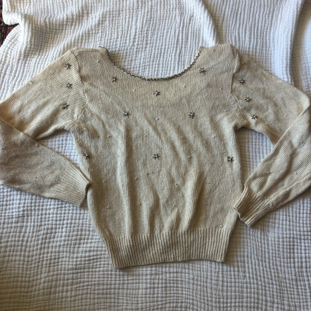Vintage Chloe Style Silk/Angora/wool embellished sweater - Picture 1 of 5